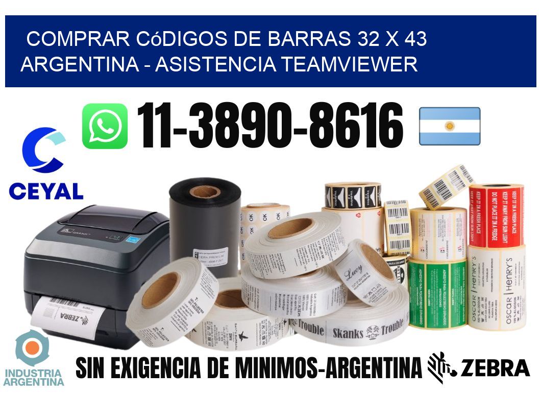 Comprar códigos de barras 32 x 43 argentina - asistencia teamviewer