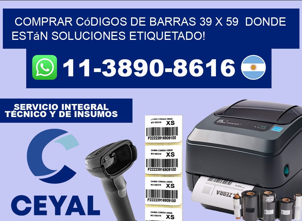 Comprar códigos de barras 39 x 59  donde están soluciones etiquetado!