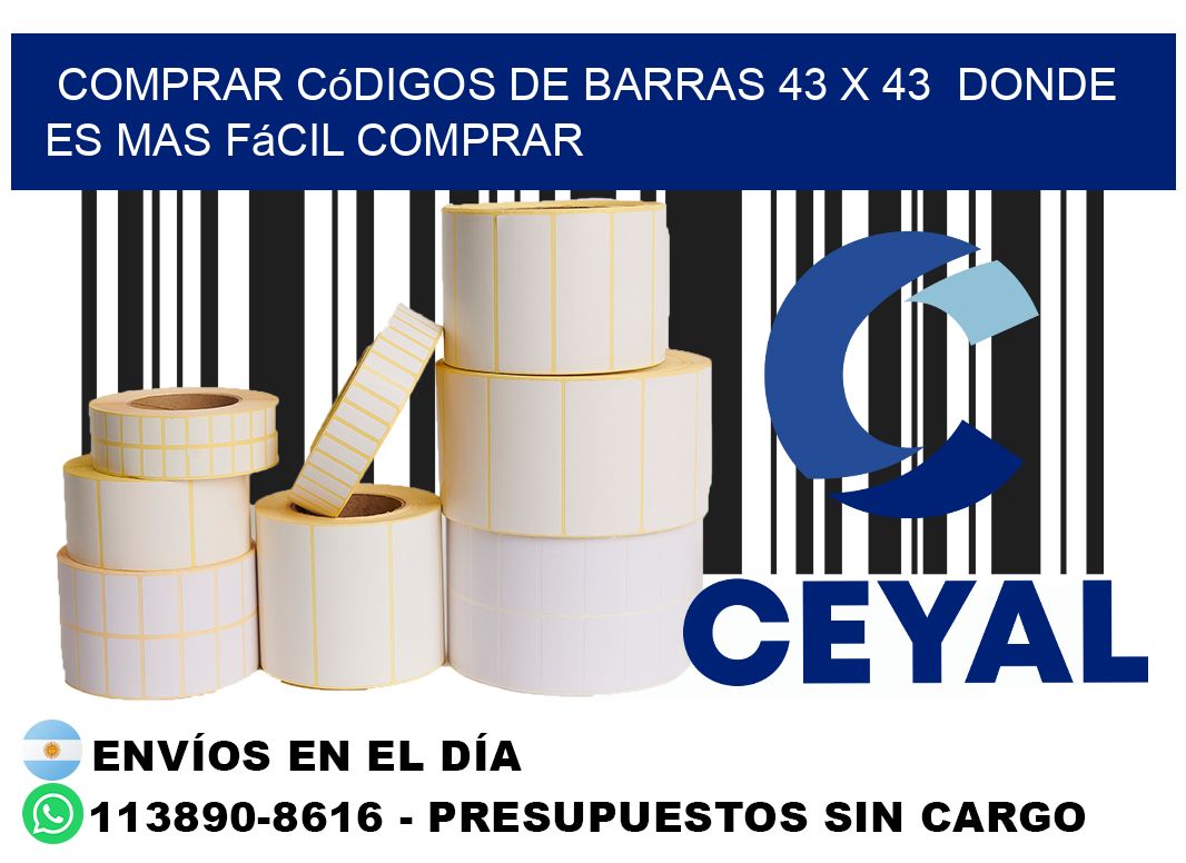 Comprar códigos de barras 43 x 43  Donde es mas fácil comprar
