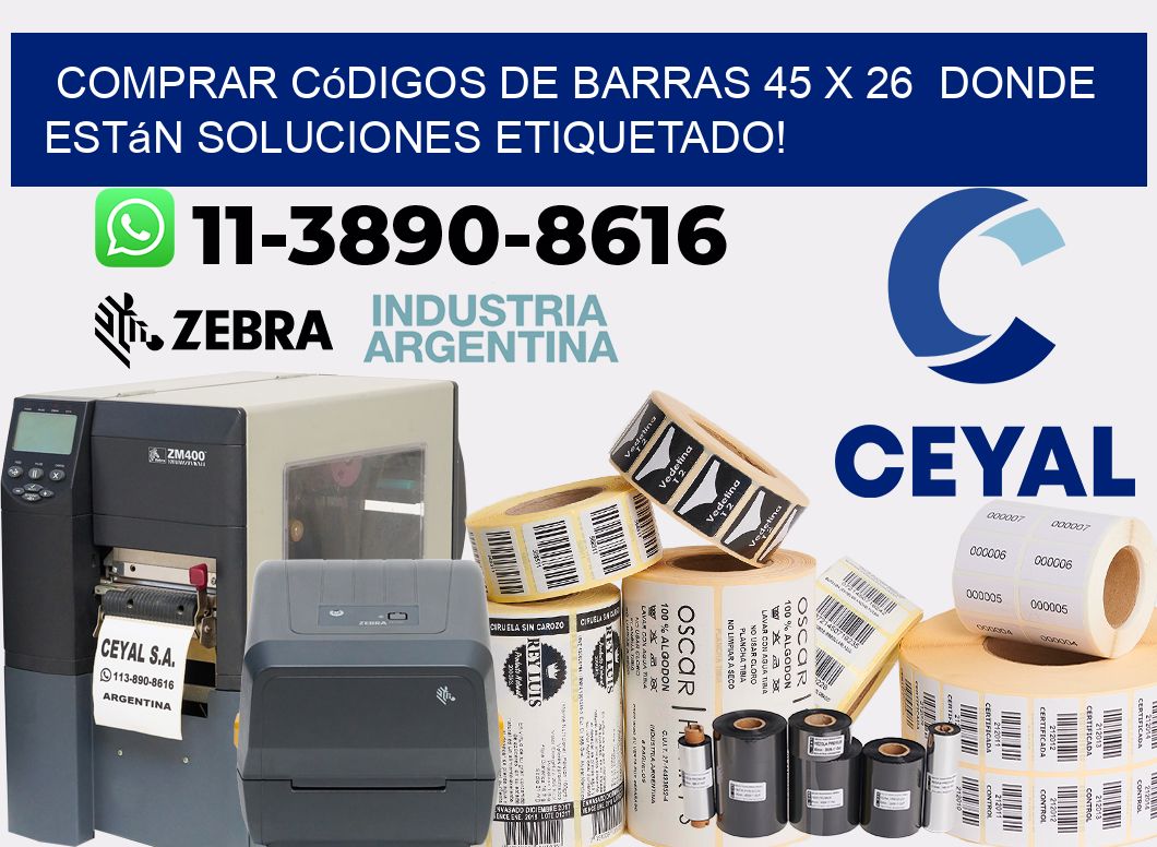 Comprar códigos de barras 45 x 26  donde están soluciones etiquetado!