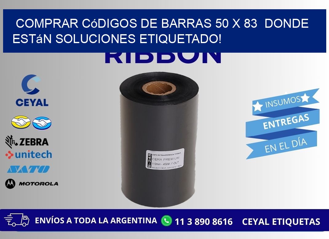Comprar códigos de barras 50 x 83  donde están soluciones etiquetado!