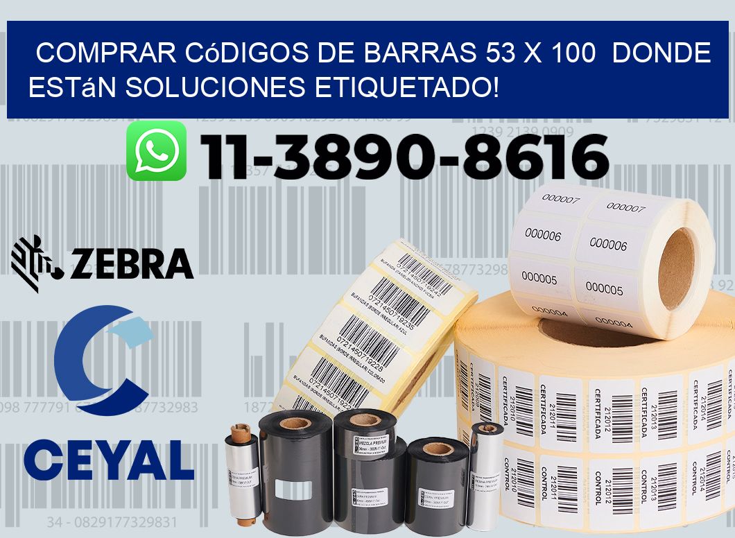 Comprar códigos de barras 53 x 100  donde están soluciones etiquetado!
