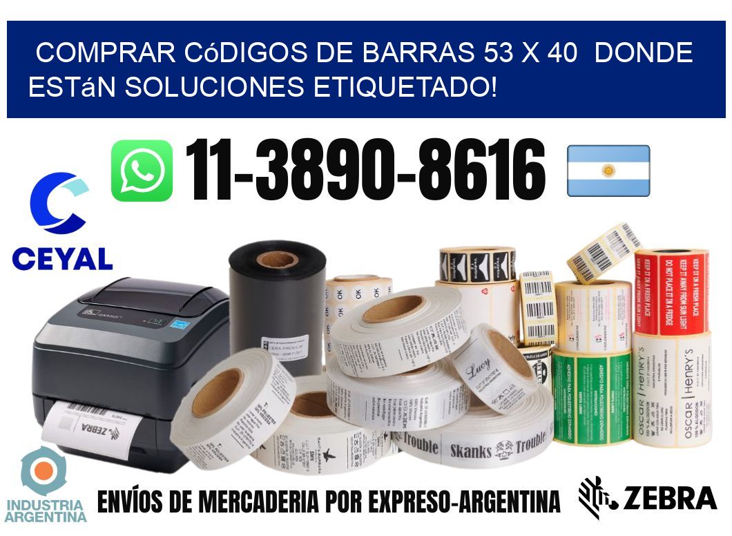 Comprar códigos de barras 53 x 40 donde están soluciones etiquetado!
