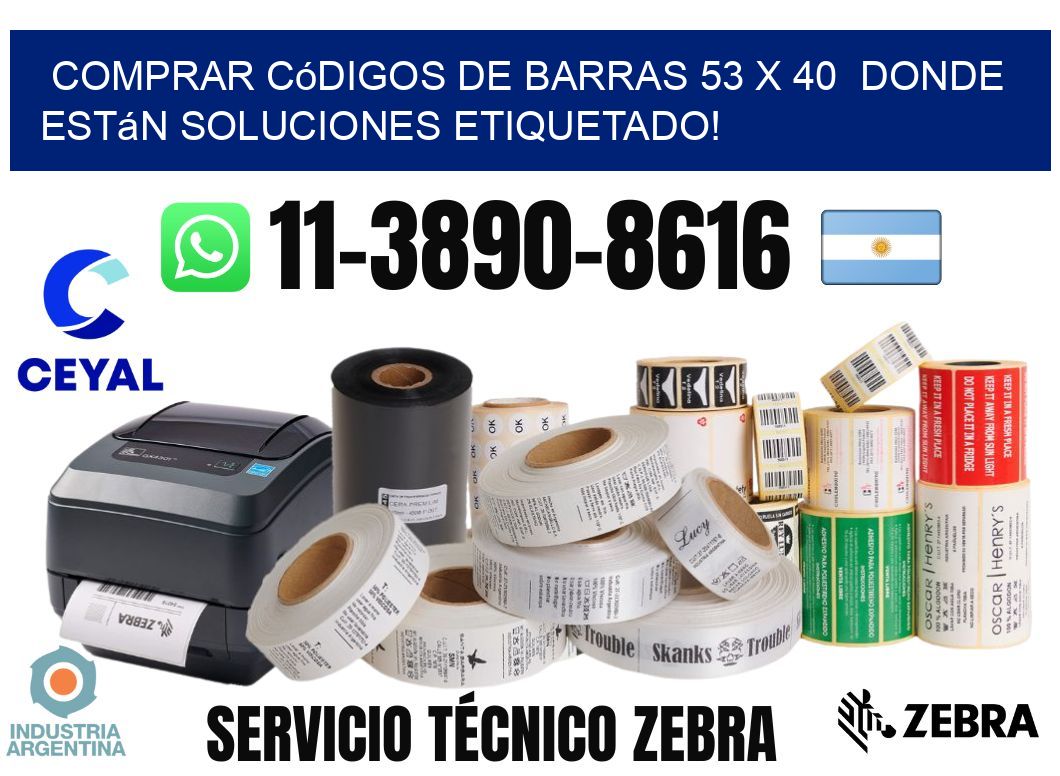 Comprar códigos de barras 53 x 40 donde están soluciones etiquetado!