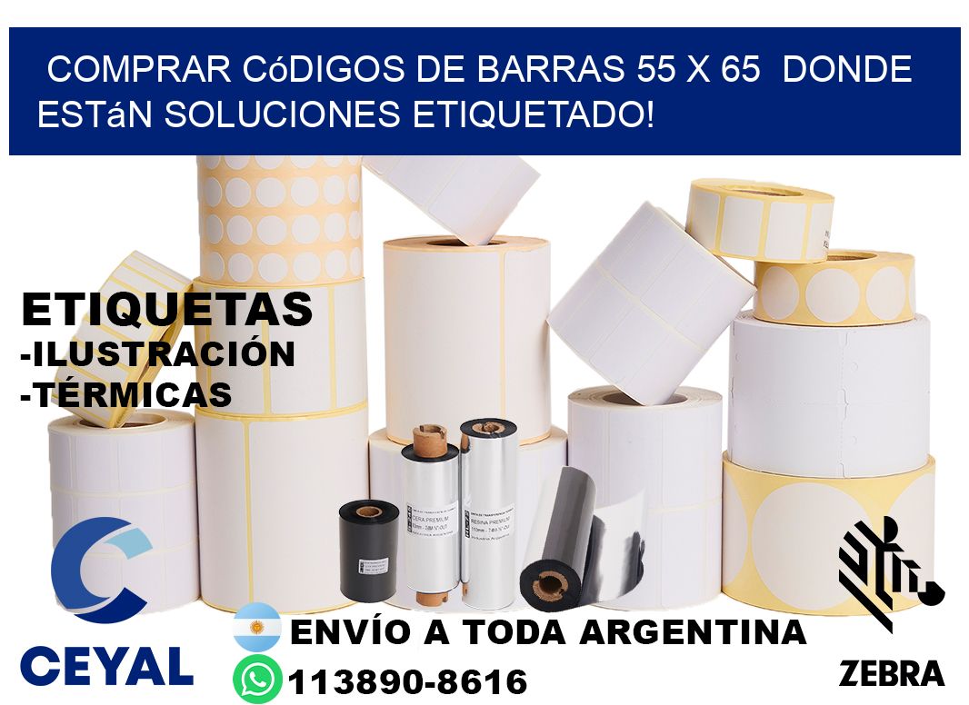 Comprar códigos de barras 55 x 65  donde están soluciones etiquetado!