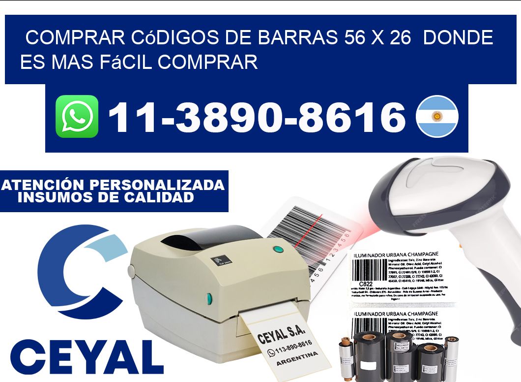 Comprar códigos de barras 56 x 26  Donde es mas fácil comprar