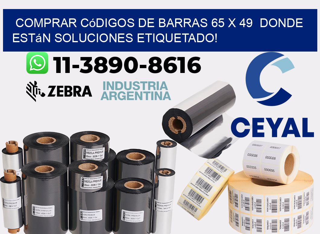 Comprar códigos de barras 65 x 49  donde están soluciones etiquetado!