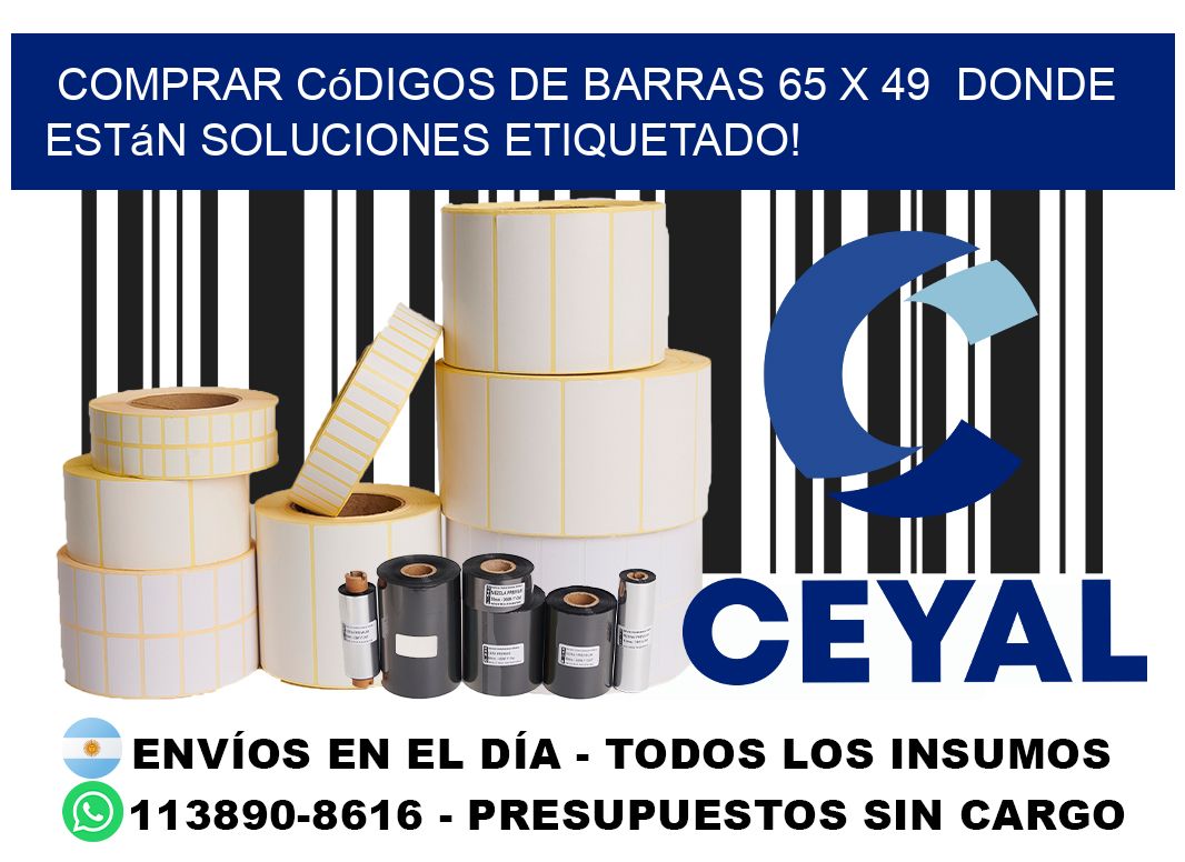 Comprar códigos de barras 65 x 49  donde están soluciones etiquetado!