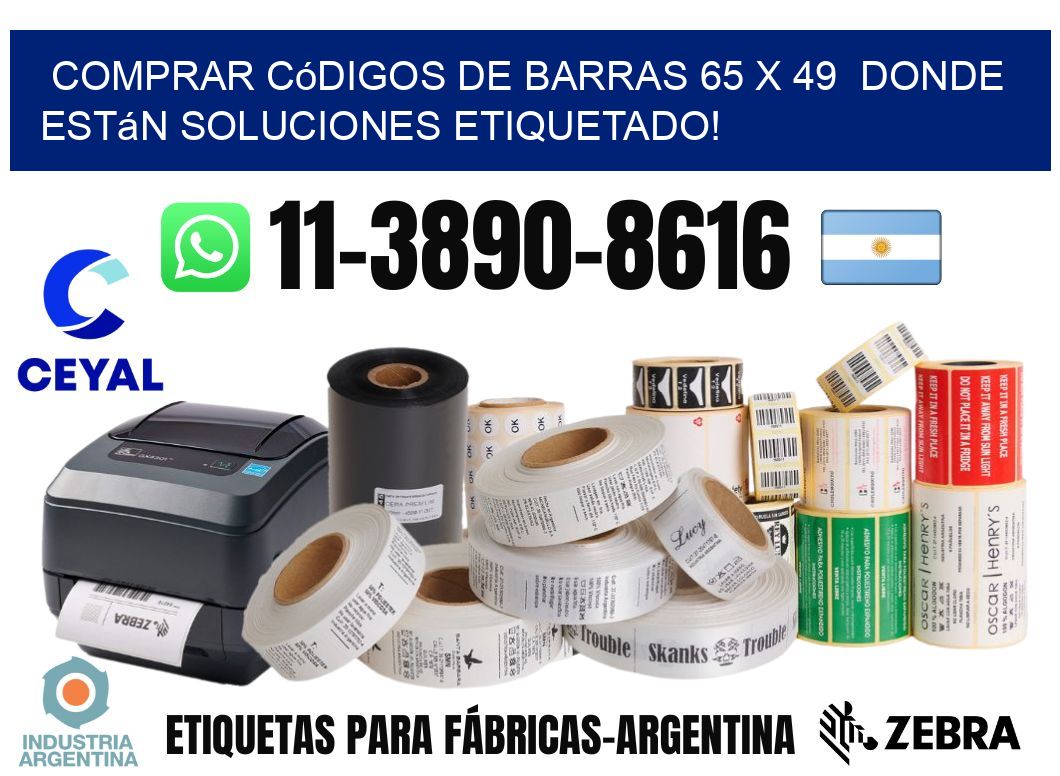 Comprar códigos de barras 65 x 49  donde están soluciones etiquetado!