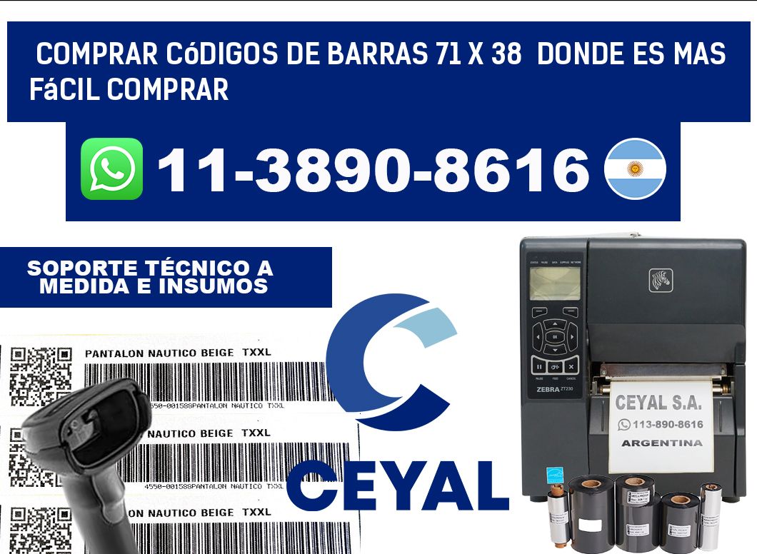 Comprar códigos de barras 71 x 38  Donde es mas fácil comprar