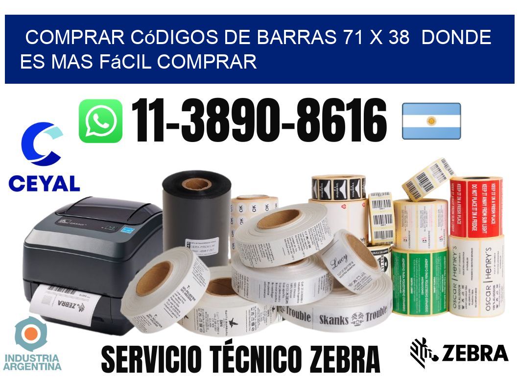 Comprar códigos de barras 71 x 38  Donde es mas fácil comprar