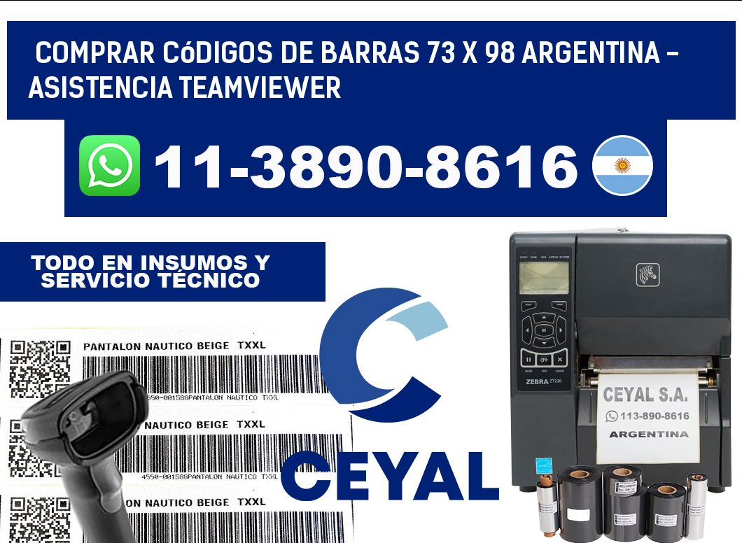 Comprar códigos de barras 73 x 98 argentina - asistencia teamviewer