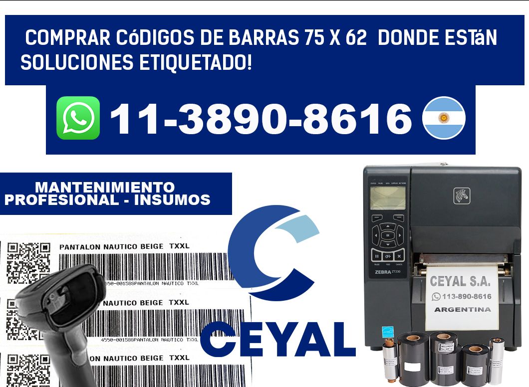 Comprar códigos de barras 75 x 62  donde están soluciones etiquetado!