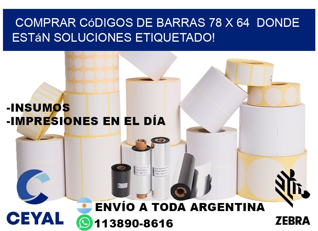 Comprar códigos de barras 78 x 64  donde están soluciones etiquetado!