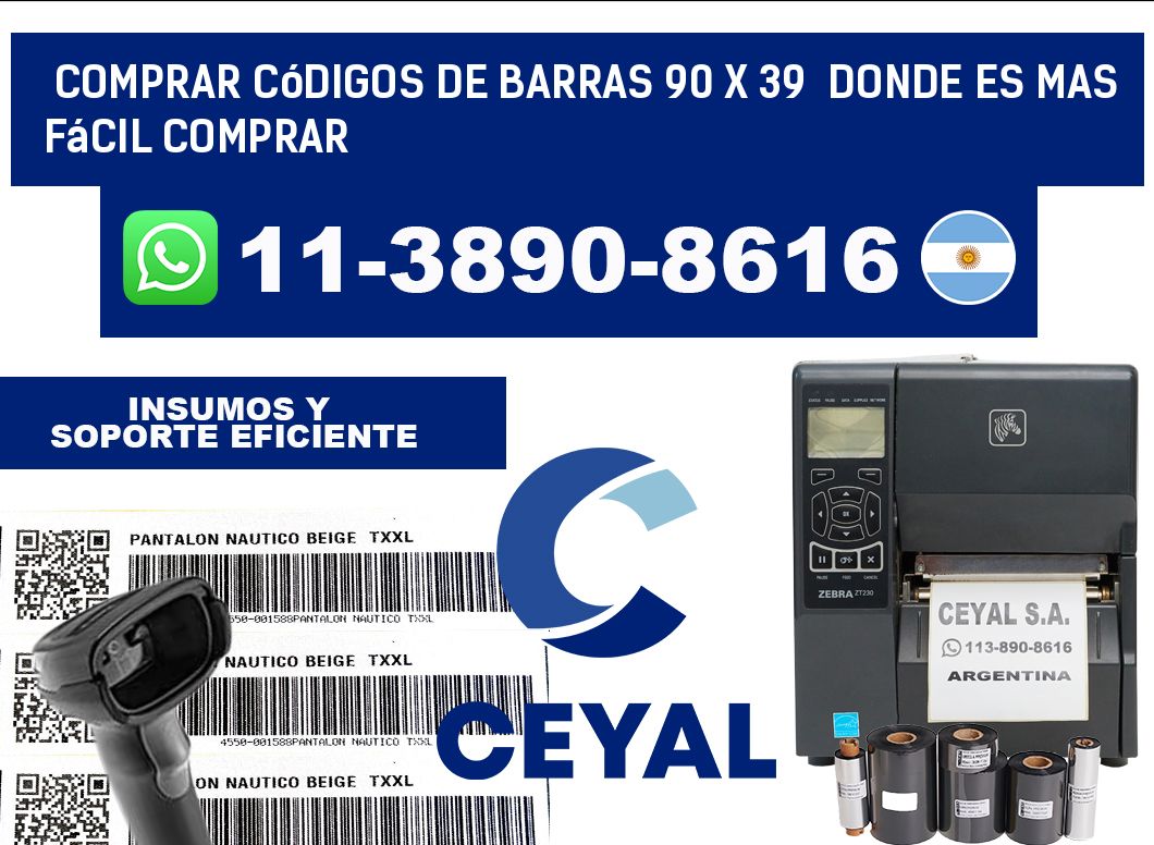 Comprar códigos de barras 90 x 39  Donde es mas fácil comprar