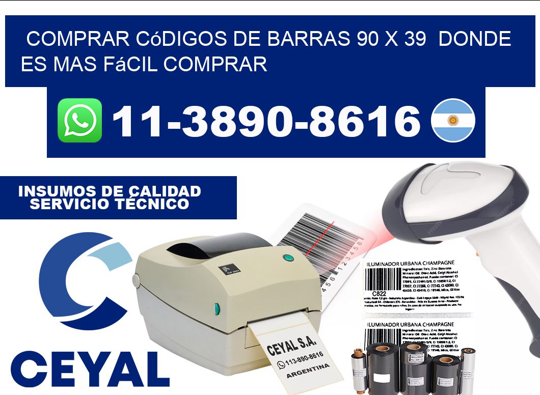 Comprar códigos de barras 90 x 39  Donde es mas fácil comprar
