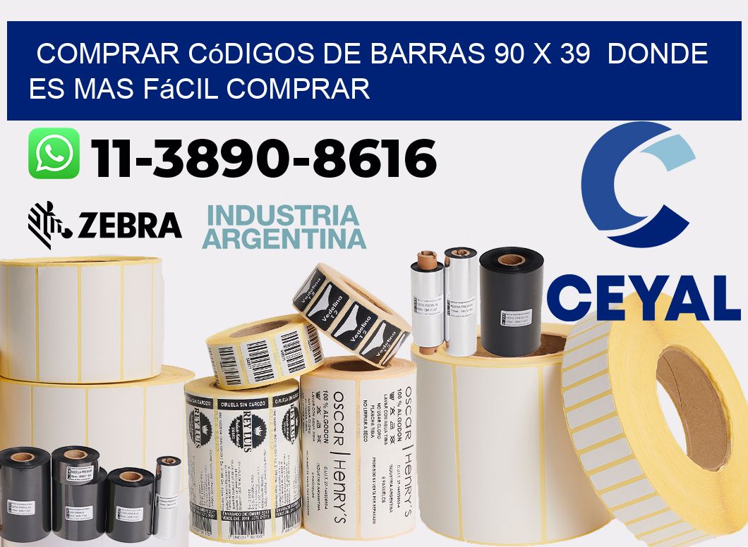 Comprar códigos de barras 90 x 39  Donde es mas fácil comprar