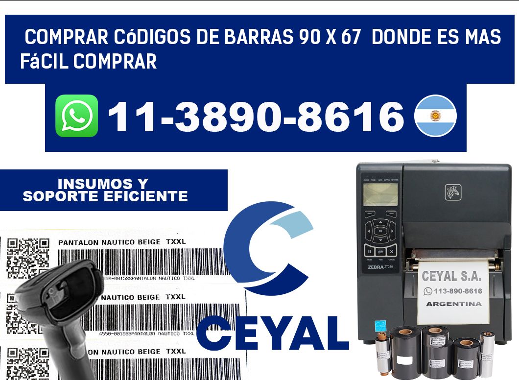 Comprar códigos de barras 90 x 67  Donde es mas fácil comprar