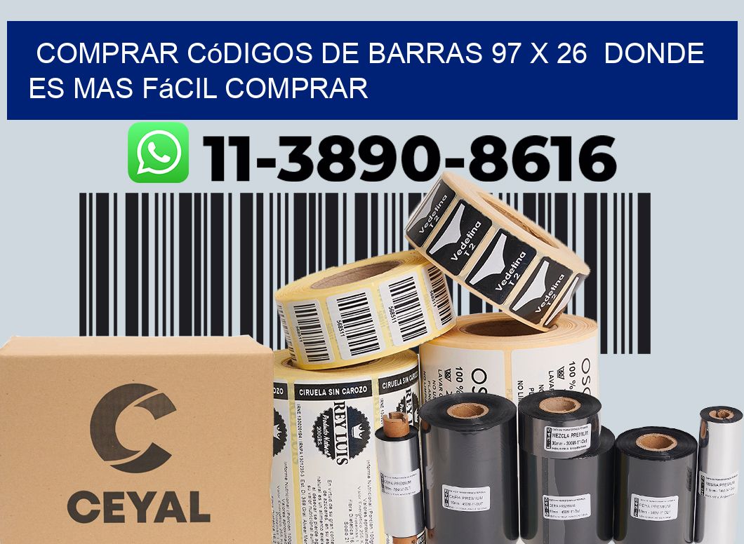 Comprar códigos de barras 97 x 26  Donde es mas fácil comprar