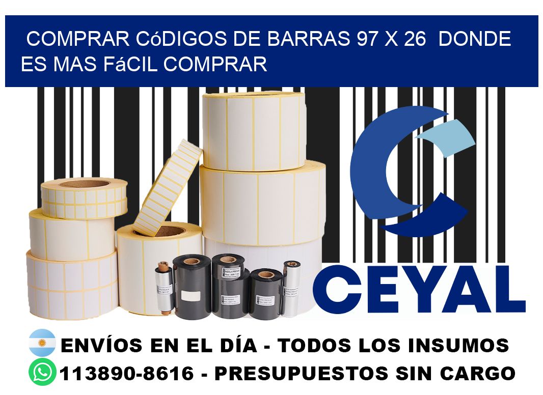 Comprar códigos de barras 97 x 26  Donde es mas fácil comprar
