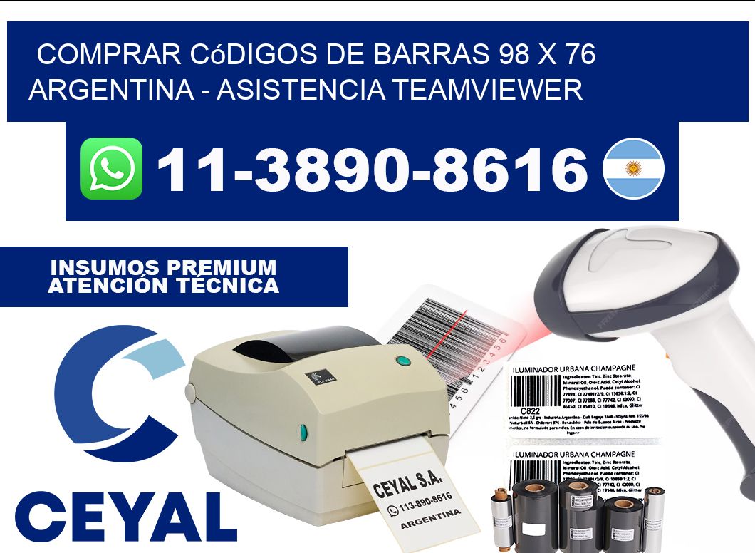 Comprar códigos de barras 98 x 76 argentina - asistencia teamviewer