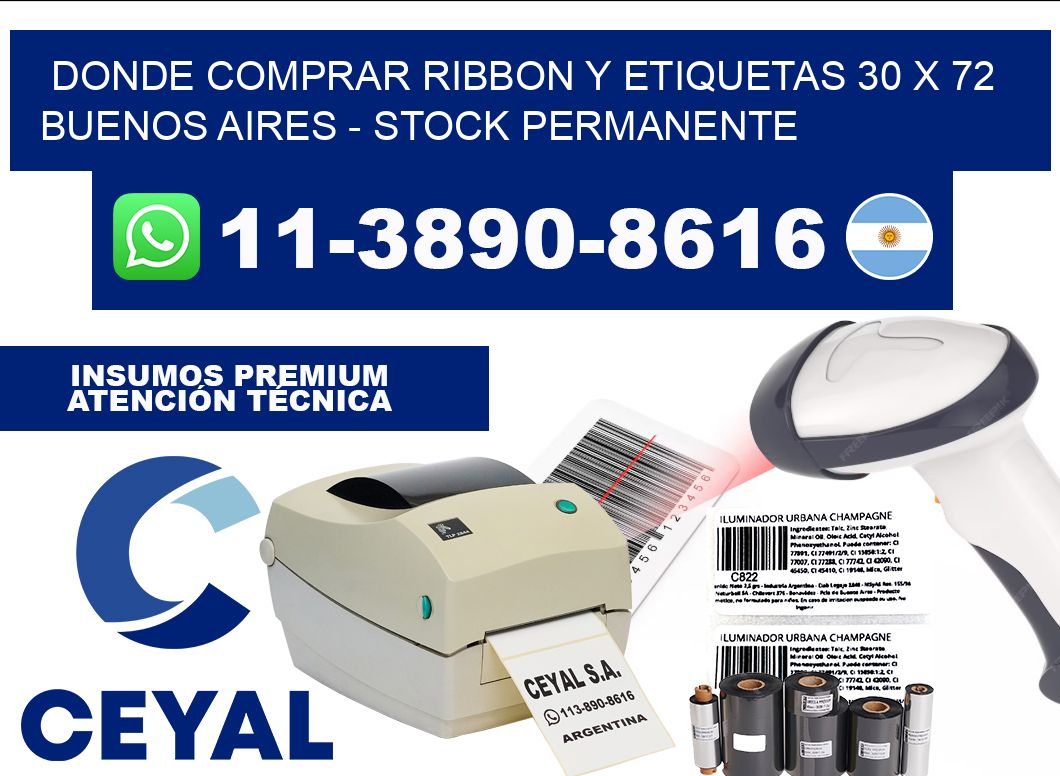 Donde Comprar ribbon y etiquetas 30 x 72 Buenos Aires - Stock permanente