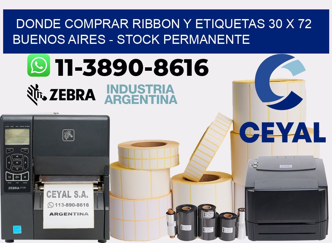 Donde Comprar ribbon y etiquetas 30 x 72 Buenos Aires - Stock permanente