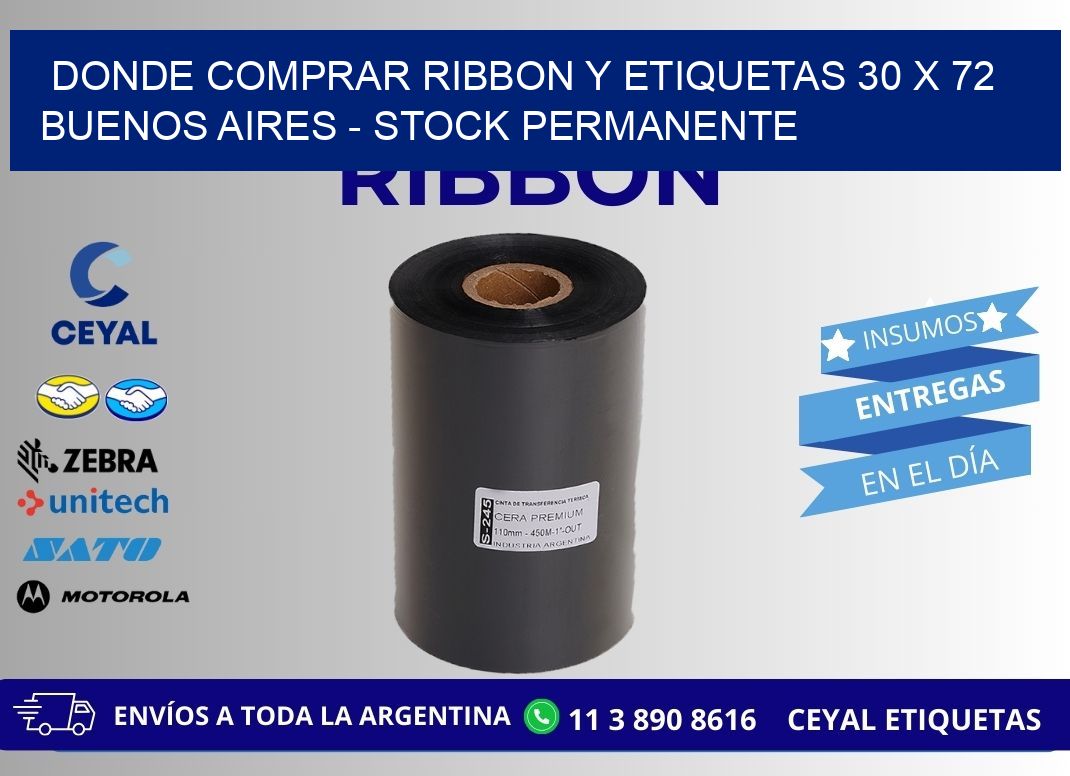 Donde Comprar ribbon y etiquetas 30 x 72 Buenos Aires - Stock permanente