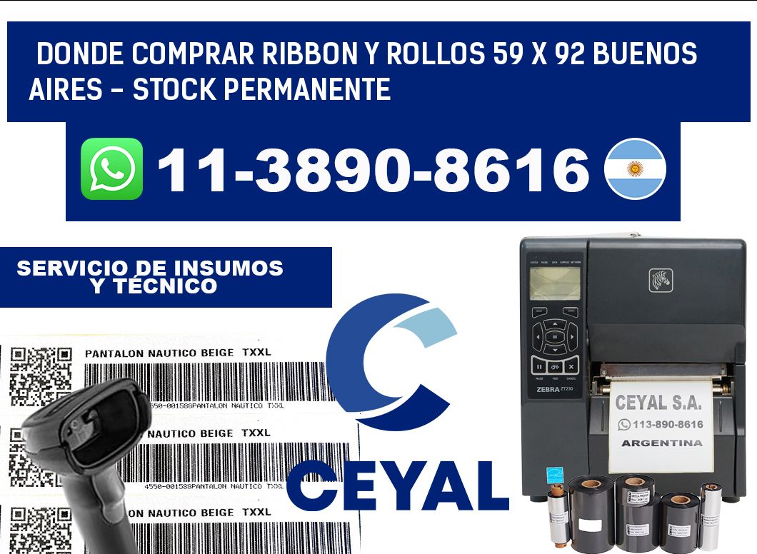 Donde Comprar ribbon y rollos 59 x 92 Buenos Aires - Stock permanente