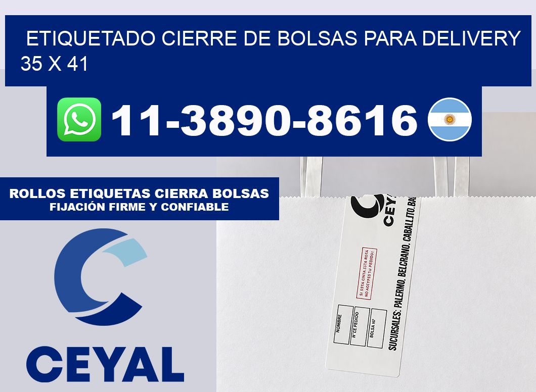 ETIQUETADO CIERRE DE BOLSAS PARA DELIVERY 35 x 41