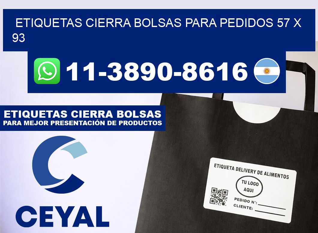 ETIQUETAS CIERRA BOLSAS PARA PEDIDOS 57 x 93