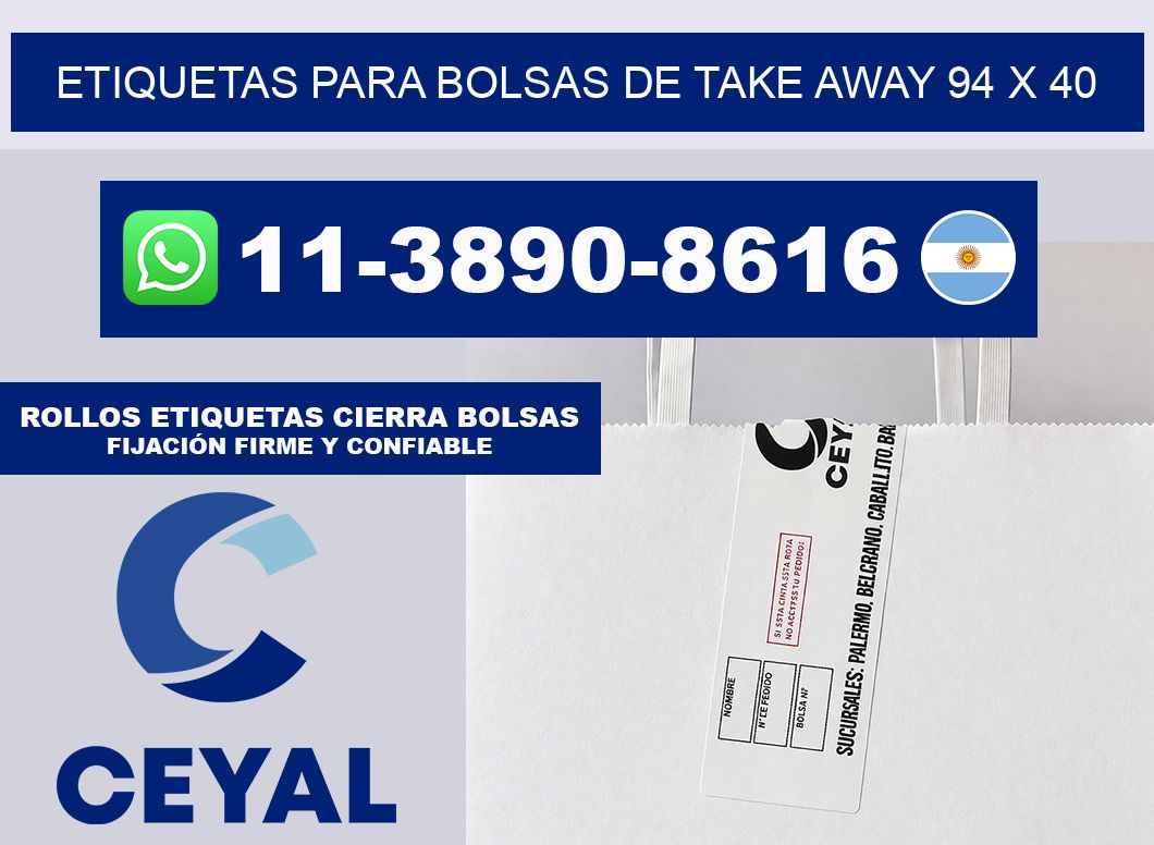ETIQUETAS PARA BOLSAS DE TAKE AWAY 94 x 40