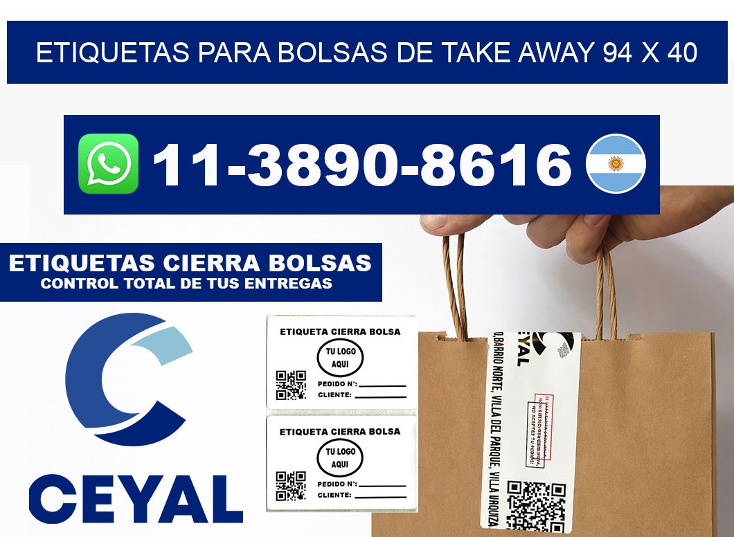 ETIQUETAS PARA BOLSAS DE TAKE AWAY 94 x 40