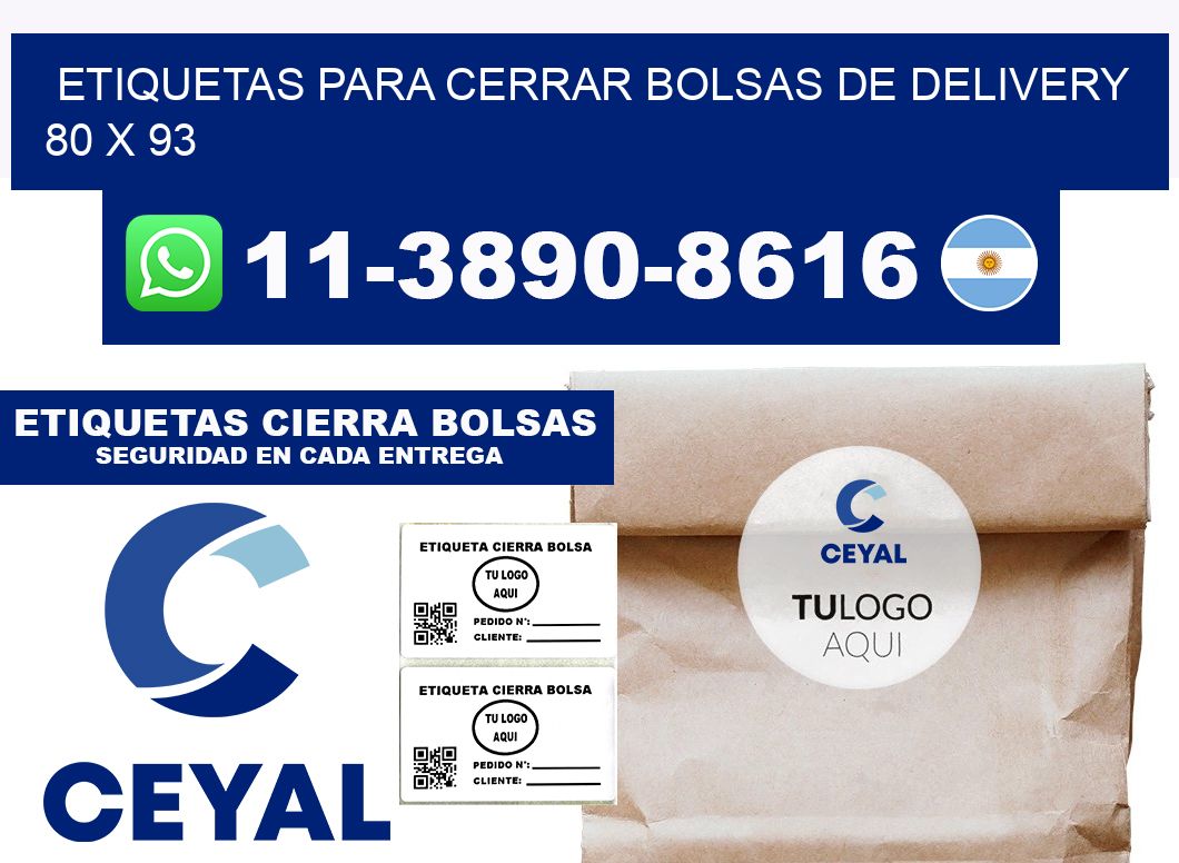 ETIQUETAS PARA CERRAR BOLSAS DE DELIVERY  80 x 93