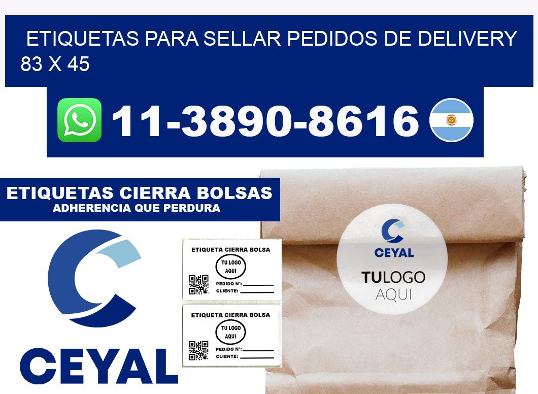 ETIQUETAS PARA SELLAR PEDIDOS DE DELIVERY 83 x 45