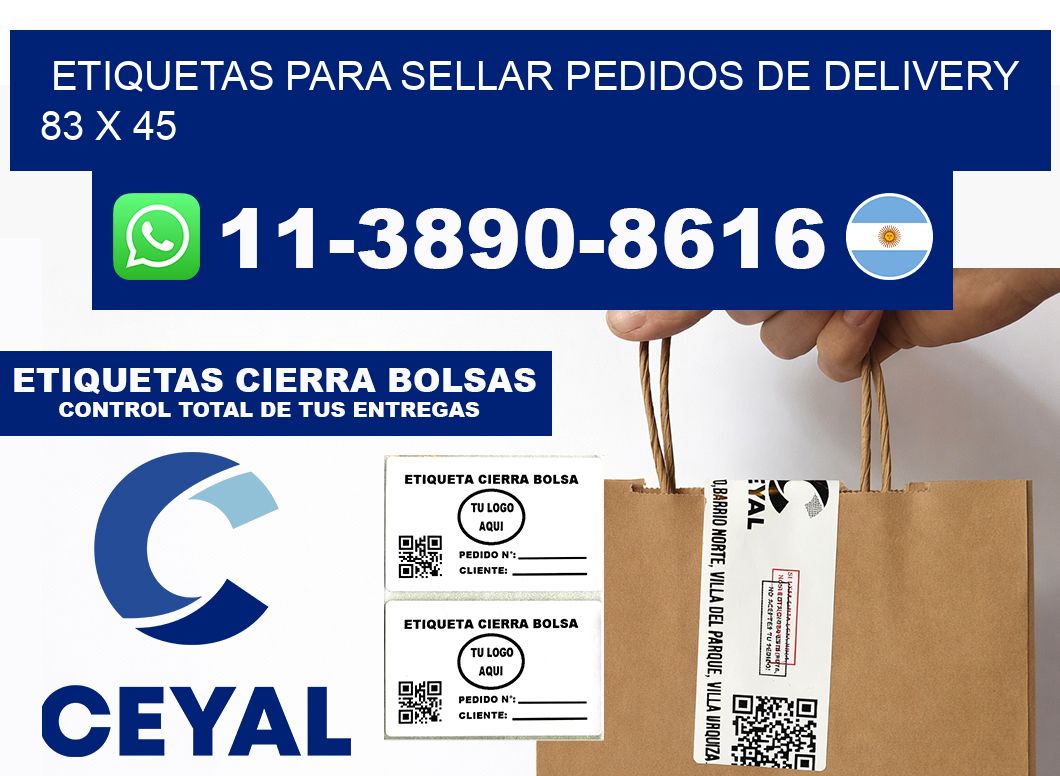 ETIQUETAS PARA SELLAR PEDIDOS DE DELIVERY 83 x 45