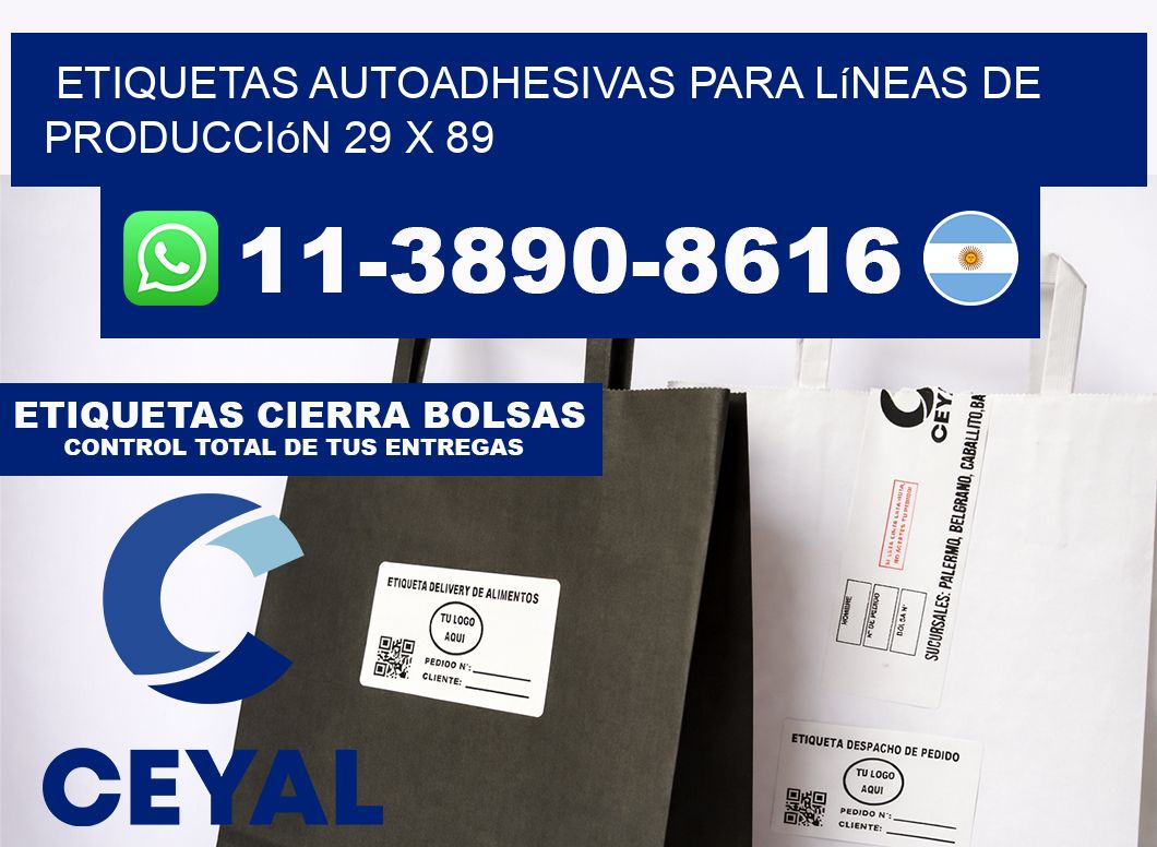 Etiquetas autoadhesivas para líneas de producción 29 x 89