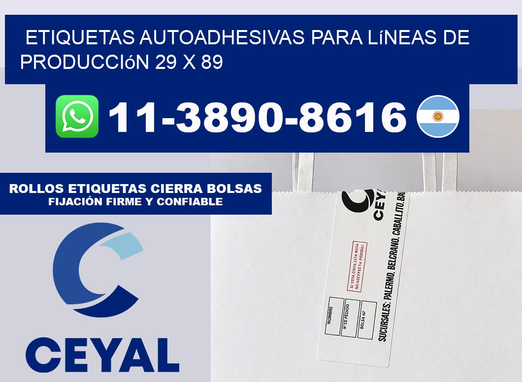 Etiquetas autoadhesivas para líneas de producción 29 x 89