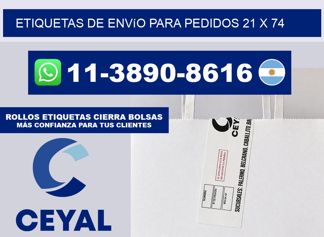 Etiquetas de envío para pedidos 21 x 74
