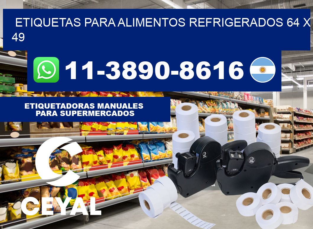 Etiquetas para alimentos refrigerados 64 x 49
