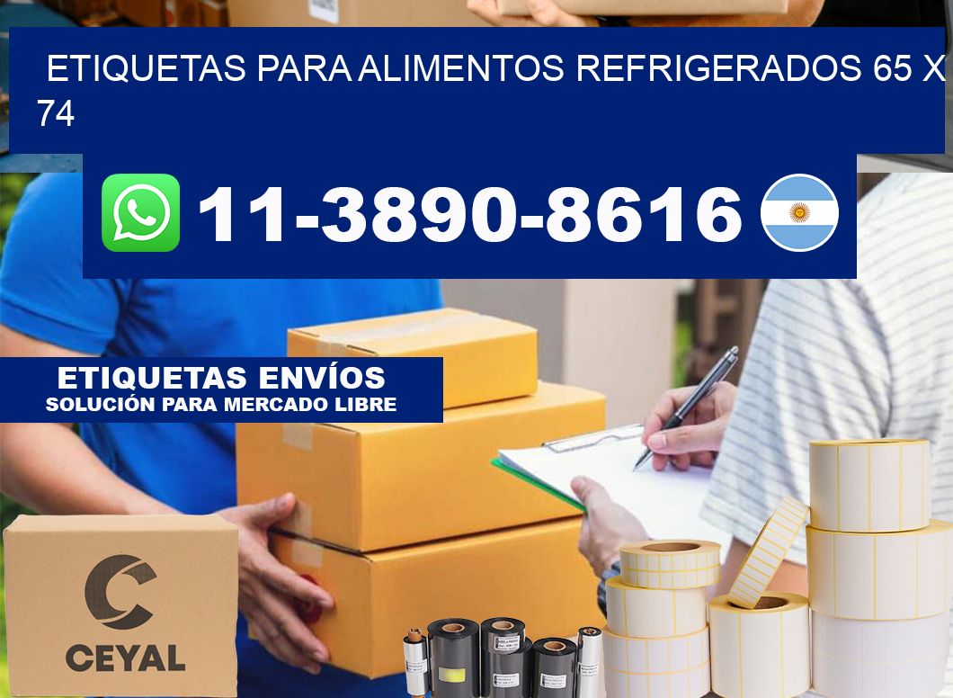 Etiquetas para alimentos refrigerados 65 x 74