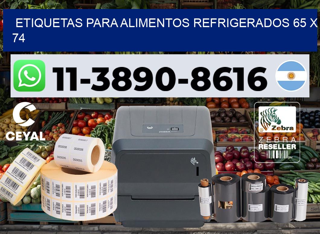 Etiquetas para alimentos refrigerados 65 x 74