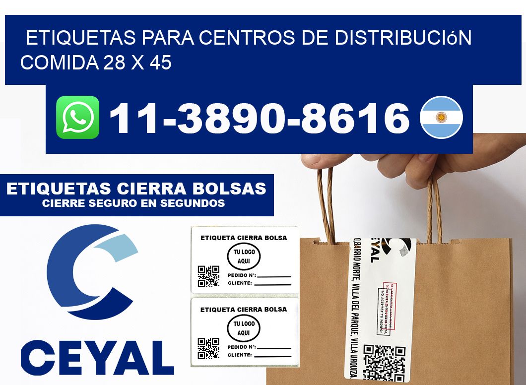 Etiquetas para centros de distribución comida 28 x 45