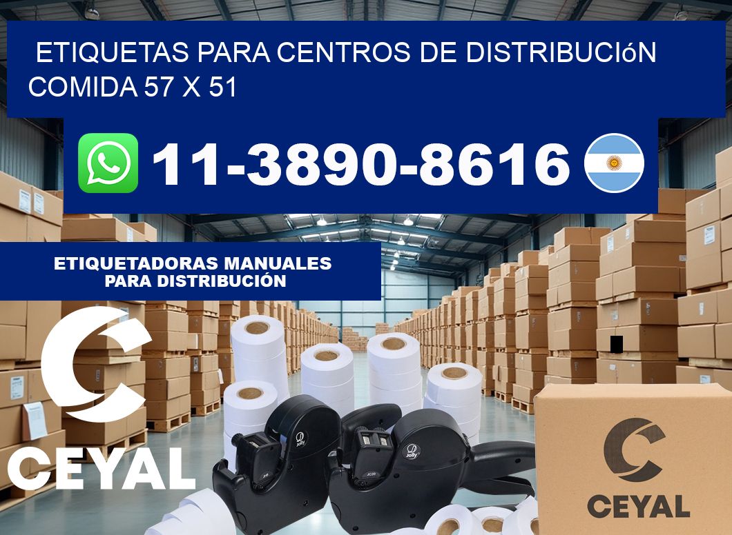 Etiquetas para centros de distribución comida 57 x 51