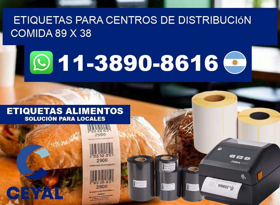 Etiquetas para centros de distribución comida 89 x 38
