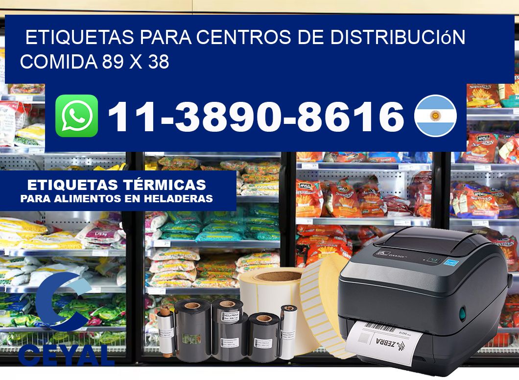Etiquetas para centros de distribución comida 89 x 38
