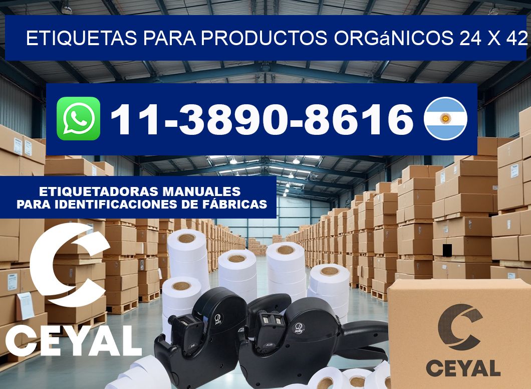 Etiquetas para productos orgánicos 24 x 42