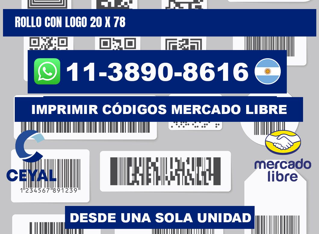 Rollo con logo 20 x 78