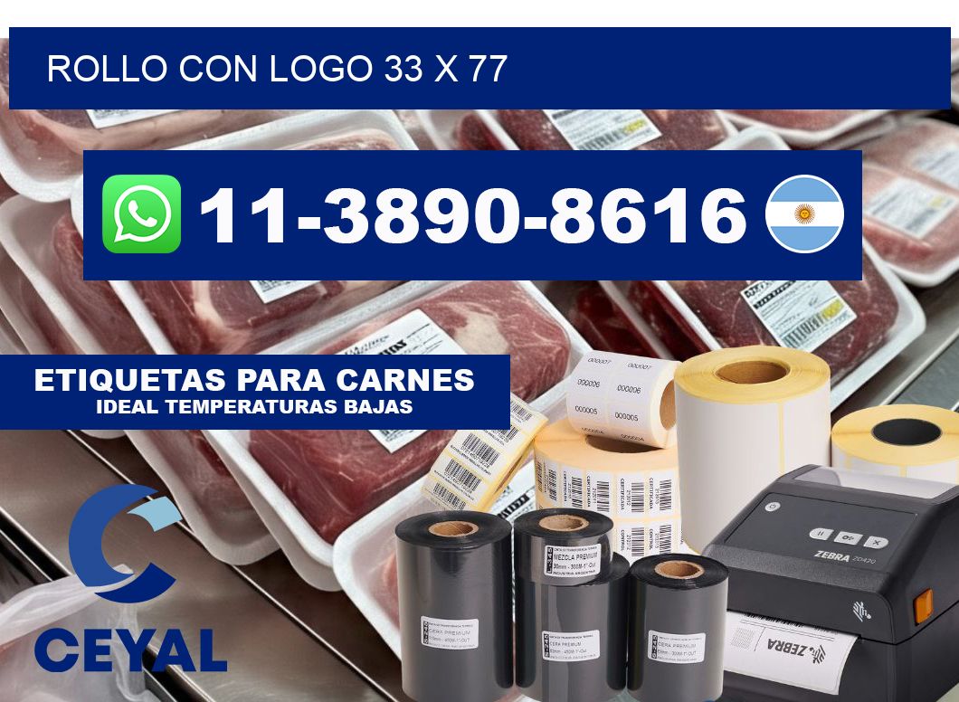 Rollo con logo 33 x 77