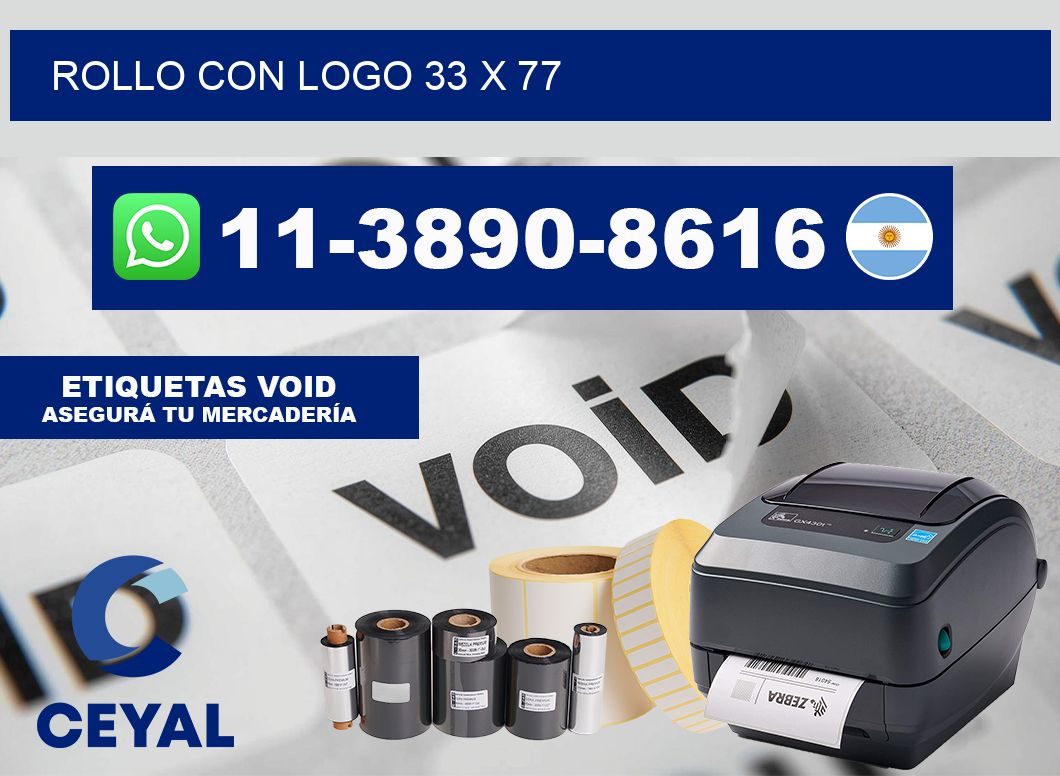 Rollo con logo 33 x 77